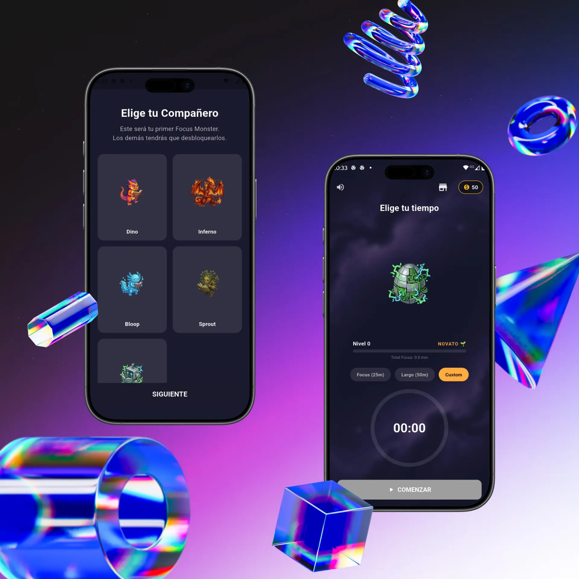 Captura de pantalla App Pomodoro Monster